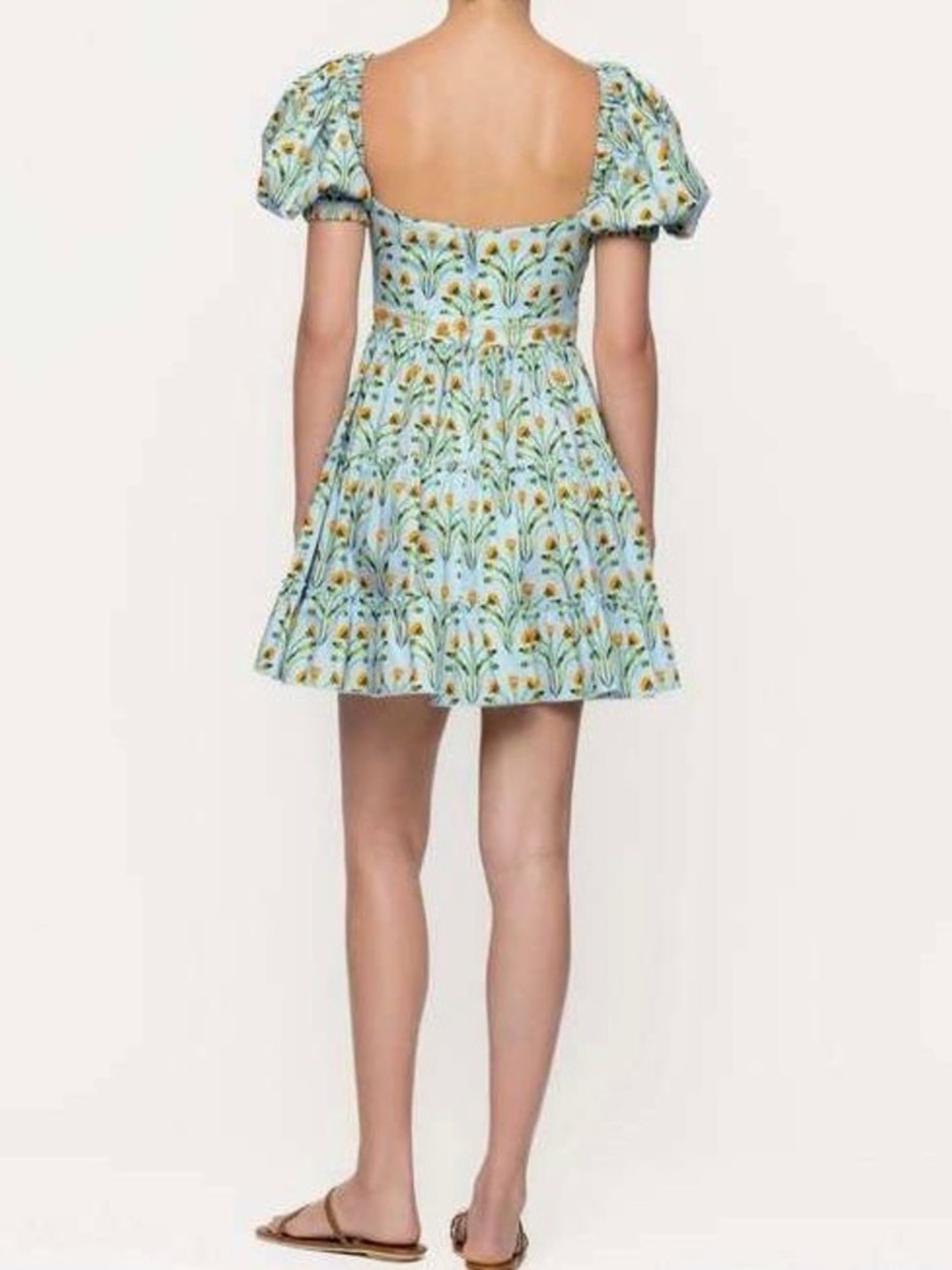 AGUA BY AGUA BENDITA Manzanilla floral print cotton poplin mini dress sz S - Picture 2 of 10